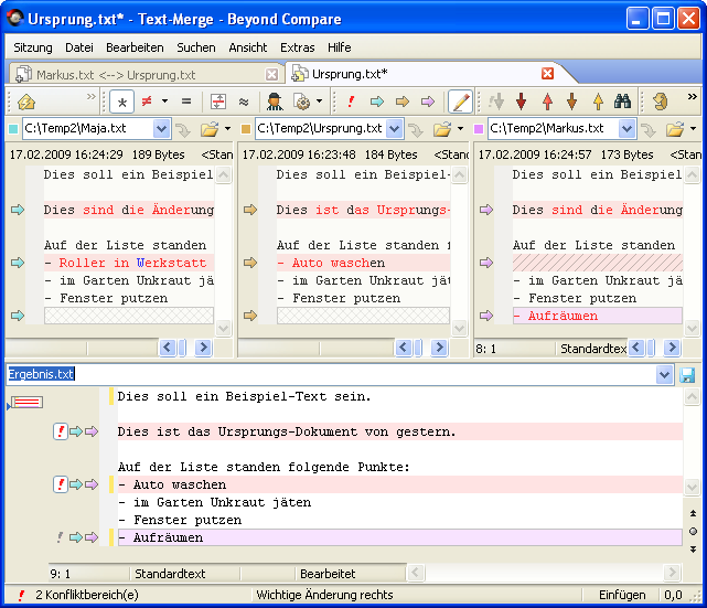 Beyond Compare Vergleichen von Dateien und Ordnern